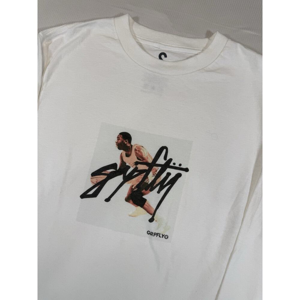Grp Fly Basketball Graphic Long Sleeve T Shirt White Men’s Small Streetwear